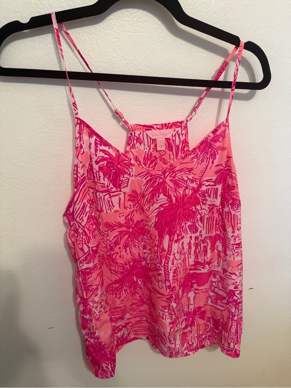 Lilly Pulitzer Pink & Hot Pink Palm Print Tank Top